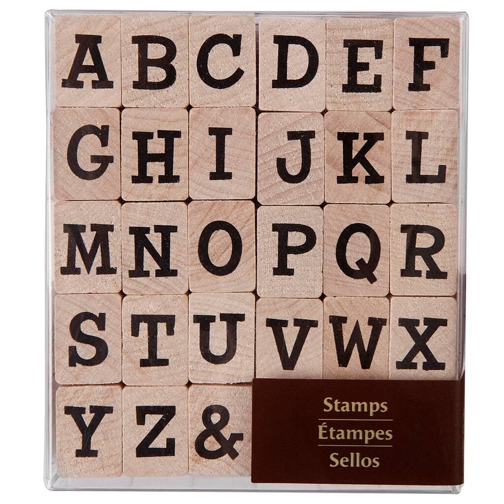 Recollections Wood Stamp Large Upper Case Alphabet